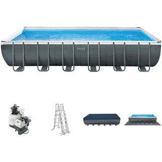 Intex Frame Pool 732 x 366 x 132 cm Komplettset | Rechteckpool mit Zubehör