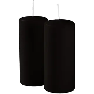 Cereria di Giorgio Risthò 56201_18 Stumpenkerzen, Schwarz, Durchmesser 5 cm, Höhe 12 cm, 9 Stück