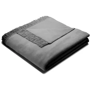 Biederlack Unicolour Franse Kuscheldecke 150 x 200 cm Grau