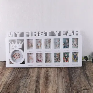 Baby Bilderrahmen Erinnerung für Erste Jahr 12 Monate Fotorahmen Collage Baby Bilderrahmen Mein Erstes Jahr Erinnerung Wachstumsrekord Babygeschenke für Neugeborene Babyparty Ersten Geburtstag