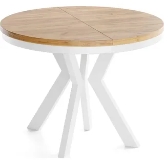 WFL GROUP Savio 90-190 x 77 x 90 cm braun/weiß