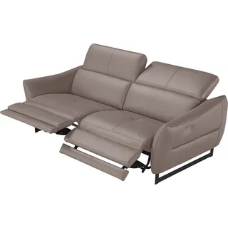 Egoitaliano 2,5-Sitzer "Dafne, elegantes Designsofa mit hohem Sitzkomfort", mit und ohne elektrischer Relaxfunktion, Kopfteile manuell verstellbar, safari