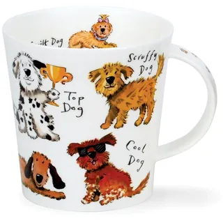 Dunoon Becher Cairngorm A Dog's Life 480 ml Fine Bone China Porzellan 11cm Tasse Moderne Kaffeetasse mit Hunde Design | Großes Fassungsvermögen | Hochwertige Qualität Spülmaschinenfest