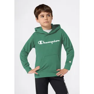 Kapuzensweatshirt CHAMPION "ICONS CONTRAST Terry Hoodie", Jungen, Gr. XL (164/170), grün (foli), Obermaterial: 54% Baumwolle, 46% Polyester, Sweatshirts Kapuzensweatshirt, mit Kapuze, Langarm, aus Baumwolle und Polyester