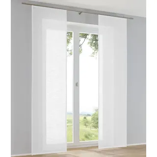 Kutti Schiebegardine Raumtrenner Boston weiß Leinenoptik Schiebevorhang mit Paneelwagen B 60 x H 175 cm (1 STK)