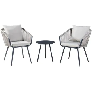 casa.pro Gartenmöbelset Abriola 3-tlg. Grau