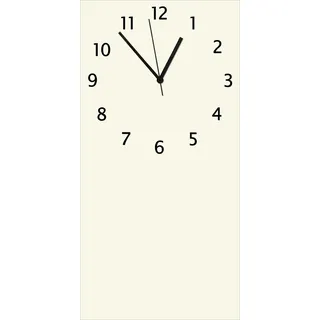 Wallario Design Wanduhr Beige aus Echtglas, Größe 30 x 60 cm - Gelb