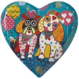 Maxwell & Williams Beilagenteller in Herzform, mit "Oodles of Love" Motiv, in Geschenkbox, Porzellan, Beige, 15,5 cm, "Love Hearts" von Donna Sharam