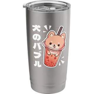 Cute Shiba Inu Bubble Tea Kawaii Japanisch Doppelwandiger Edelstahl-Thermobecher