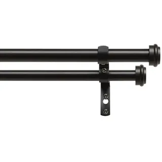 Exclusive Home Curtains Topper Double Curtain Rod and Finial Set, Adjustable 36"-72", Matte Bronze