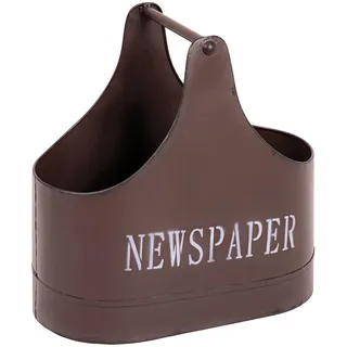 Zeitungsständer , Braun , Metall , 44x44x27 cm , Tragegriffe , Wohnzimmer, Kleinmöbel, Zeitungsständer