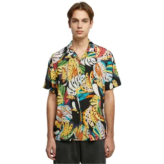 Urban Classics Herren Hemd Viscose AOP Resort Shirt, lässiges Hemd für Männer, mit floralem Print, erhältlich in vielen Farbvarianten, Größen XS-5XL