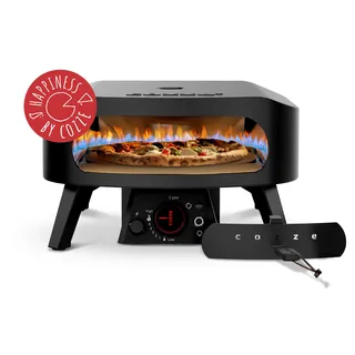 cozze Cozze® 13" Pizzaofen Gas Schwarze Edition mit rotierender Pizzastein Ø34,5 cm - 600°C, Pizza in 2 Minuten