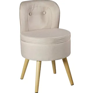 Azomor® Bequemer skandinavischer Sessel mit hoher Rückenlehne und Stauraum - Beige