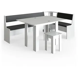 Vicco Eckbankgruppe Roman Weiß 210 x 120 cm mit Tisch, Model 34309