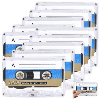 LEKEFETO Leere Mikrokassettenbänder: 10 Stück Audio Cassette Empty Cassette Tapes, 60 Minuten Aufnahmezeit, Perfekt für Vorträge und Seminare - Hochwertige Audioaufnahme mit Geräuscharmem Band​
