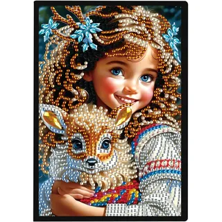 SHEGZHUC 14.5x21cm Diamond Painting Notizbuch A5 Blank Diamant Painting Notizbuch Diamant Malerei Notizbuch Diamond Painting Strass Special Spezialsteine Tagebuch Geschenke(Mädchen Eichhörnchen)