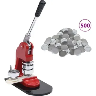 Buttonmaschine mit 500 Button-Teilen 37 mm - Rot