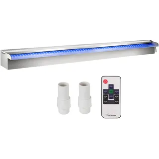VEVOR Schwimmbad-Wasserfall-Spiller, 90 x 11,5 x 8 cm, Edelstahl-Schwimmbad-Wasserspiel mit buntem LED-Streifen, Schlauchanschluss, Fernbedienung, korrosionsbeständig Fontäne für Teich Pool