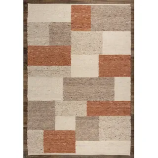 Linea Natura Handwebteppich , Beige, Cognac , Textil , Graphik , rechteckig , 170x230 cm , Handmade in Morocco , für Fußbodenheizung geeignet, beidseitig verwendbar, in verschiedenen Größen erhältlich, leicht zusammenrollbar , Teppiche und Böden, Teppiche, Schafwollteppiche