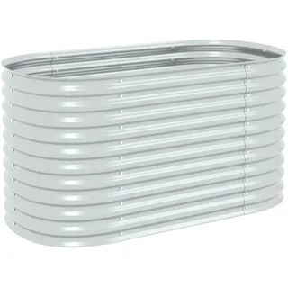 vidaXL Garten-Hochbeet verzinkter Stahl 160 x 80 x 81 cm Silber