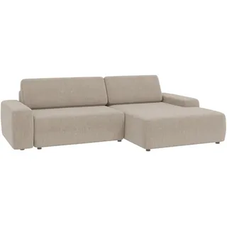 S-Style Möbel Ecksofa Lopez Beige Samt-Stoff , Textil , Echtholz,Buche, Birke , Füllung: Silikon,Polyetherschaumkern , Eckteil, L-Form,L-Form , 264x162 cm , Blauer Engel, FSC Mix, Oeko-Tex®, Hergestellt in Europa , Wohnzimmer, Sofas & Couches, Wohnlandschaften, Ecksofas