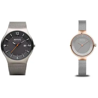 BERING Herren Uhr Solar Movement & Damen Uhr Solar Movement - Solar Collection mit Edelstahl und Saphirglas 14631-369 Armbandsuhren - Wasserdicht: 5 ATM