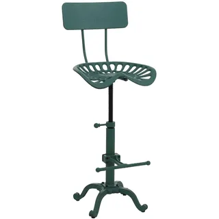 Mendler Barhocker HWC-N26, Barstuhl Tresenhocker, höhenverstellbar drehbar Fußablage Industrial Metall ~ grü