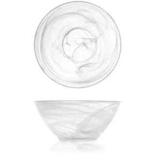 H&H Alabastro Set aus 6 Dessertschalen, Glas 14 cm, Weiß, 14 x 14 x 6 cm, 6 Stück