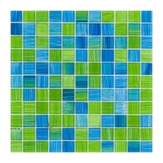 Glasmosaikmatte Simpli Grün-Mix gestreift  30 cm x 30 cm