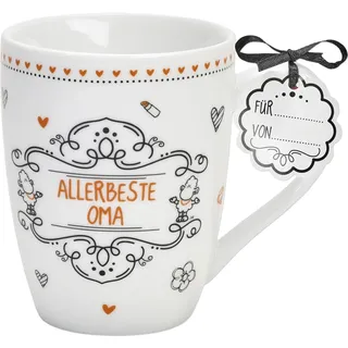 Sheepworld Tasse mit Spruch Allerbeste Oma | Kaffeetasse, Porzellan, 30 cl | Lieblingstasse, Geschenk Oma, Muttertag | 59264