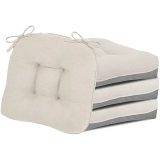 YUNLUYE D-förmige Stuhlkissen, 8,9 cm dick, für Esszimmerstühle, maschinenwaschbar, Sitzkissen für Stuhl, 39,4 x 39,4 cm, 4 Stück, Beige