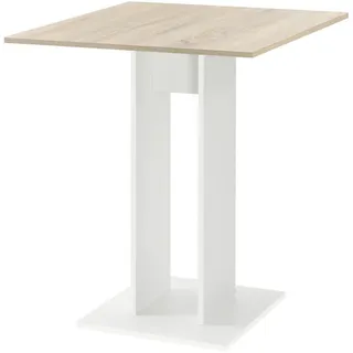 [en.casa] Küchentisch 65 x 78 x 65 cm Eiche/weiß