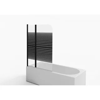 Aurlane Marwell Badewannenfaltwand »Black Lines« 2-teilig, BxH: 100x140 cm, schwarz