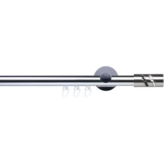 Gardinenstange LIEDECO "Innenlaufgarnitur 20 mm Piano Boston" Gr. 3, grau (chromfarben), L:200cm Ø:2mm, Eisen, Gardinenstangen, Gardinenstange, Gardinenstange Komplett