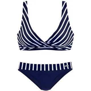 LASCANA LASCANA, Triangel-Bikini in Wickeloptik, blau