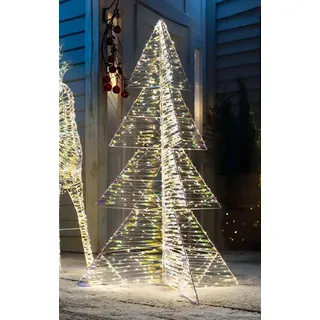 Dekoleidenschaft LED Baum "Rainbow" 1,15 m hoch, 720 warmweiße Lichter, Weihnachtsbeleuchtung, Outdoor Beleuchtung, Leuchtdeko, Weihnachtsbaum, Gartendeko für Draußen