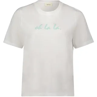 T-Shirt CARTOON "Printshirt mit Rundhalsausschnitt", Damen, Gr. 34, bunt (patch cream, grün), Obermaterial: 100% Baumwolle CO., Shirts T-Shirt