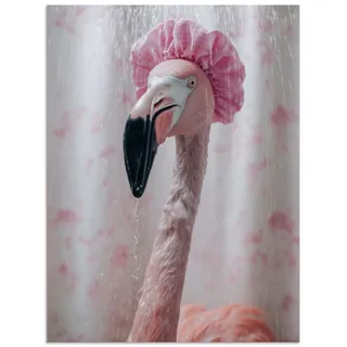 Artland "Flamingo unter der Dusche" 1 Stk. tlg. als Alubild, Leinwandbild, Poster, Wandaufkleber in verschied. Größen, farbe bild(er): pink