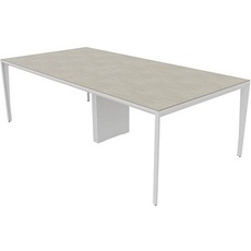 Bild Konferenztisch X5 beton rechteckig, 4-Fuß-Gestell weiß, 240,0 x 120,0 x 75,0 cm