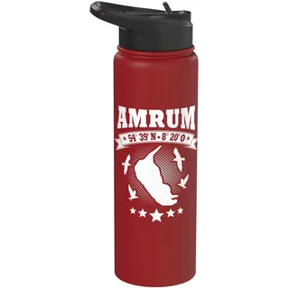 Amrum Koordinaten Souvenir Nordseeküste Inselurlaub Amrum Stainless Steel Insulated Water Bottle