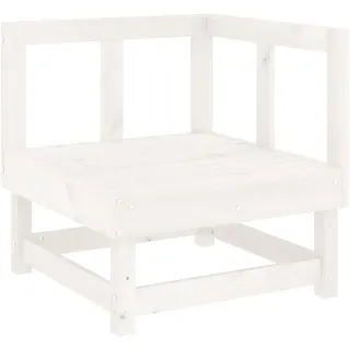 vidaXL Garten-Ecksofa Weiß Massivholz Kiefer - Weiß