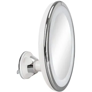 KLEINE WOLKE Kosmetikspiegel Flexy Max mit 10-facher Vergrößerung und LED Beleuchtung, Durchmesser 20 cm, Material: ABS/Glas