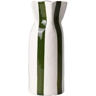 VICTOR&TERESA Vase Deko für Zuhause,grün-weiße Porzellanvase für Blumen,vase für tulpen,Moderne geometrische Keramikvase für Tisch,Kaminsims Akzent,Bücherregal,Wohnzimmer & Tafelaufsatz,Geschenk 25cm