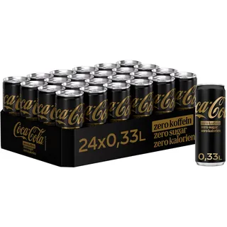 Coca-Cola Zero Sugar, koffeinfrei, Softdrink ohne Zucker, Dosen 24 x 330 ml | prickelndes Erfrischungsgetränk mit originalem Coke-Geschmack - ohne Zucker und ohne Kalorien - koffeinfreier Softdrink