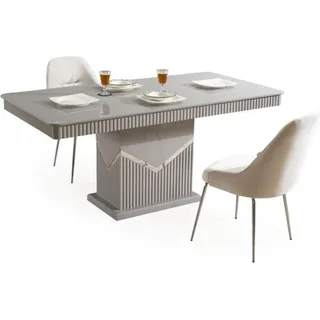 Esstisch Essgruppe Tisch Sets Stuhl Garnitur Möbel Stuhlgruppe 5tlg. Set - Grau