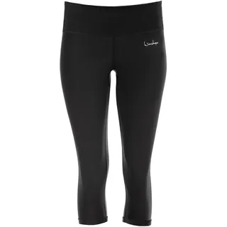 Leggings WINSHAPE "AEL202", Damen, Gr. XS, Normalgrößen, schwarz, 80% Polyester, 20% Elasthan, Hosen Leggings, Capri-Leggings mit Anti-Rutsch-Effekt