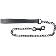 BBD Pet Products Hundeleine, schwer, Leder, Einheitsgröße, 76,2 x 1,9 cm, Grau