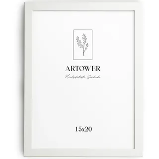 Artower® Bilderrahmen für 15 x 20 cm Weiß Holz Dünner Rahmen | Posterrahmen Groß Vintage Collage | Picture Frame White Wood 15x20cm | Holzbilderrahmen Poster Rahmen Echtholz