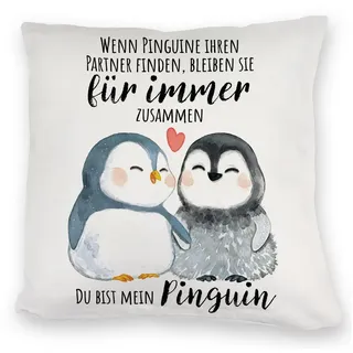 speecheese Pinguinpärchen Kuschelkissen 40 x 40 cm Mehrfarbig
